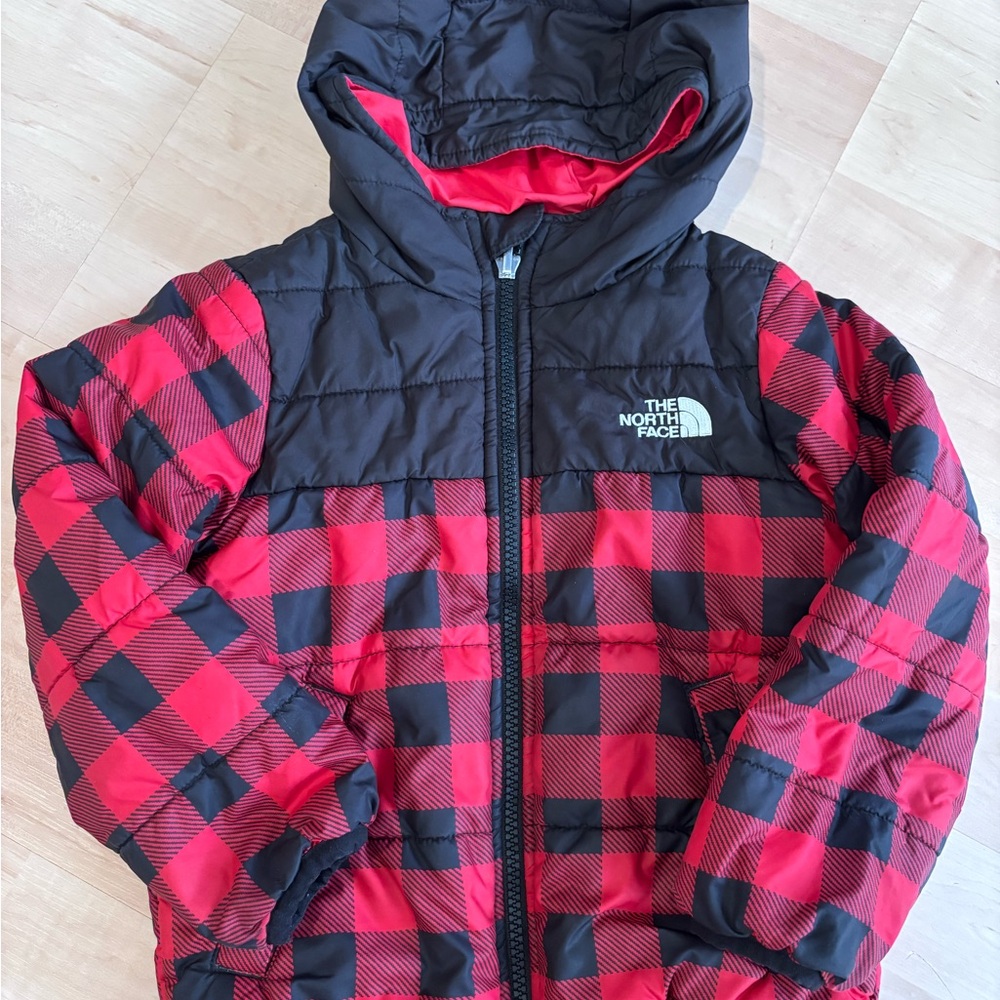 The North Face Red and Black Plaid Jacket KIDS